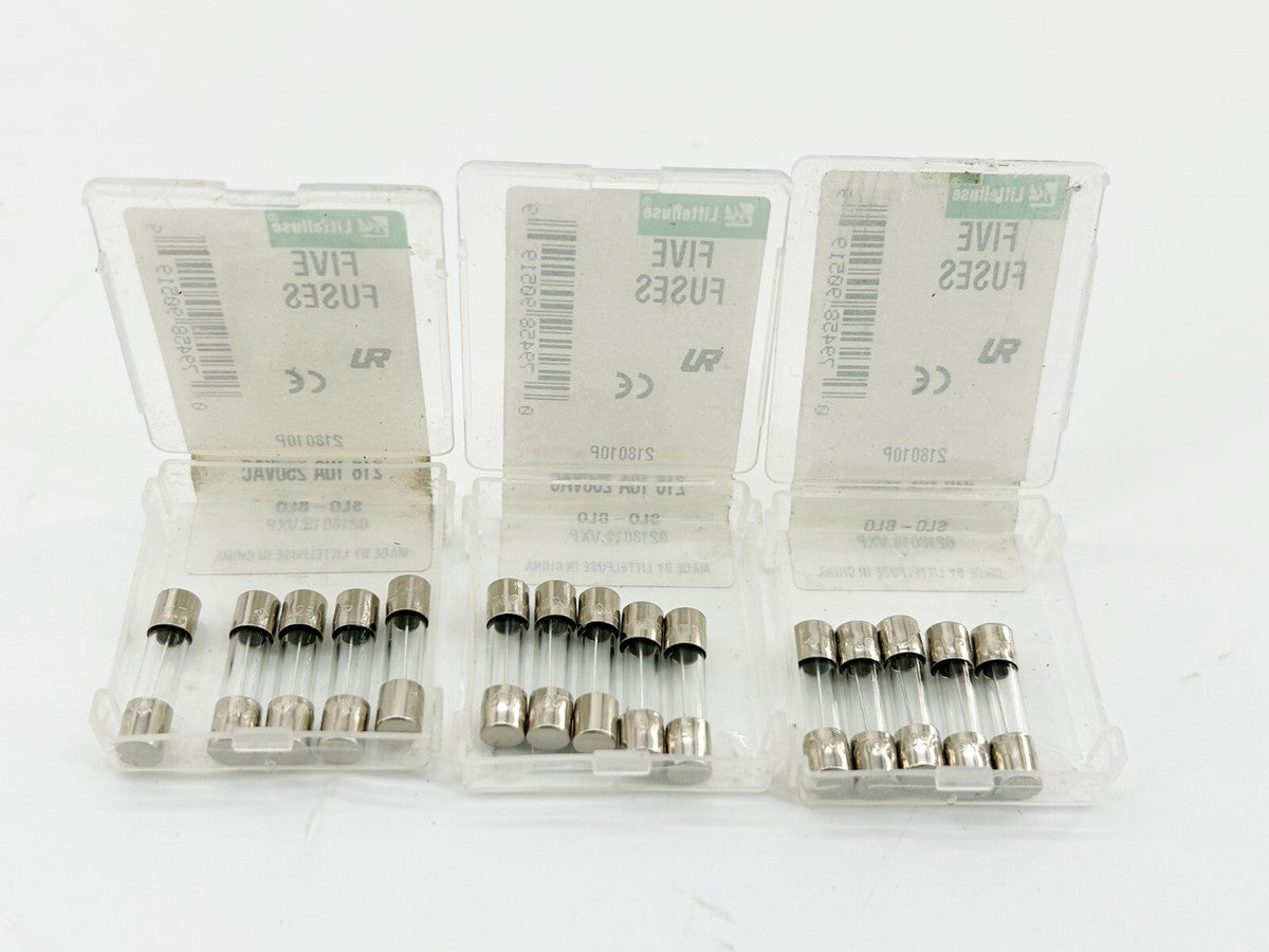 New Lot of 15 Littelfuse 218010P Glass Fuse 10A 250V 5X20MM