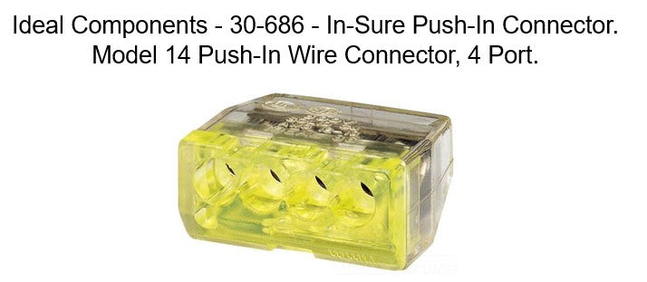 Lot of 100 - Ideal In-Sure Push-In Wire Connectors 4-Port #12-20 AWG Model 14