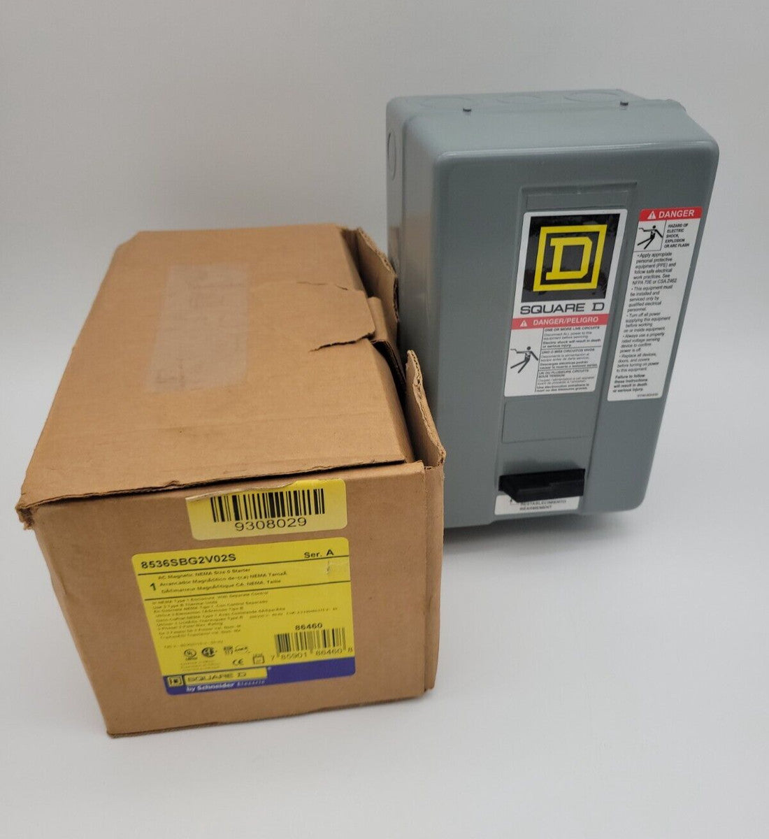 Square D 8536SBG2V02S Motor Starter with Enclosure 3P 600V Size 0 Coil 110/120V