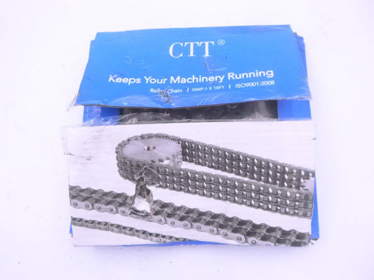 10' CTT Nickel Plated Roller Chain Corrosion Resistant 50NP-1