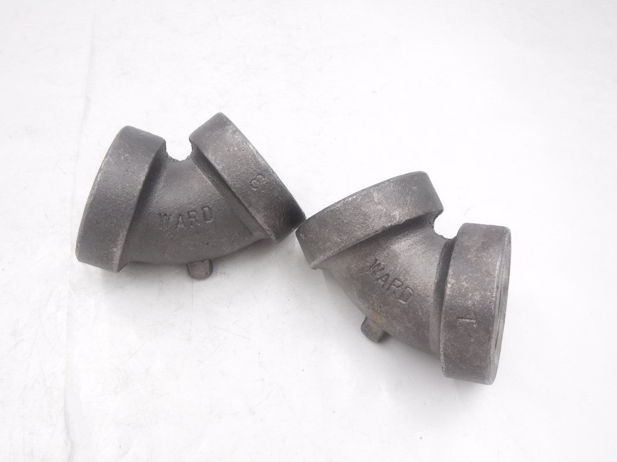 2 Pack Ward 1-1/2"FNPT 60° Cast Iron Drainage Short Turn Elbows