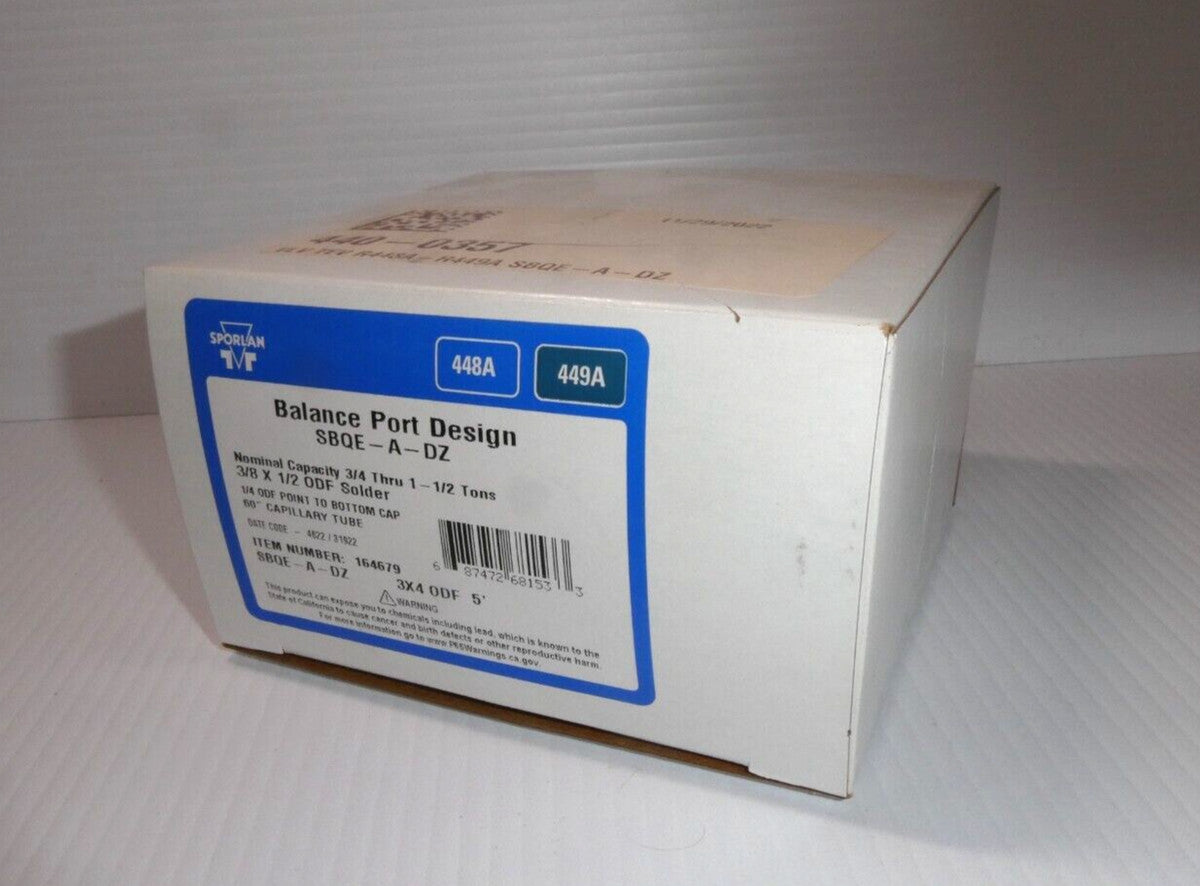 SPORLAN SBQE-A-DZ ( 164679) 3/8 x 1/2 ODF Solder 3/4 Thru 1-1/2 Tons R-449A