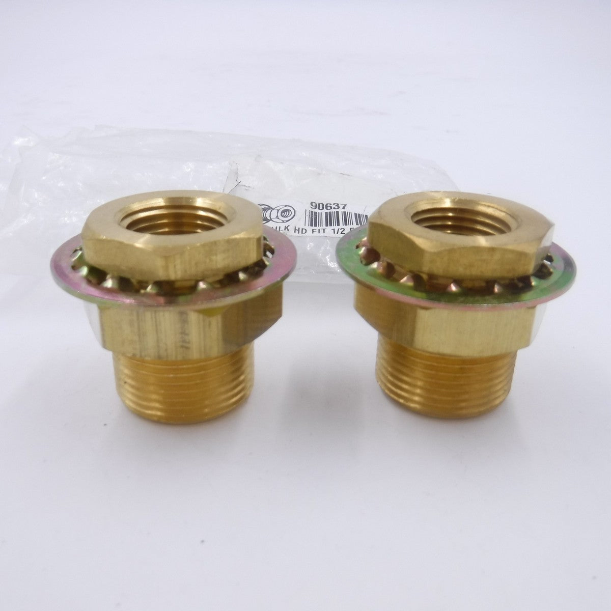 2 Pack Imperial 90637 Female Brass Bulkhead Fittings 1/2"