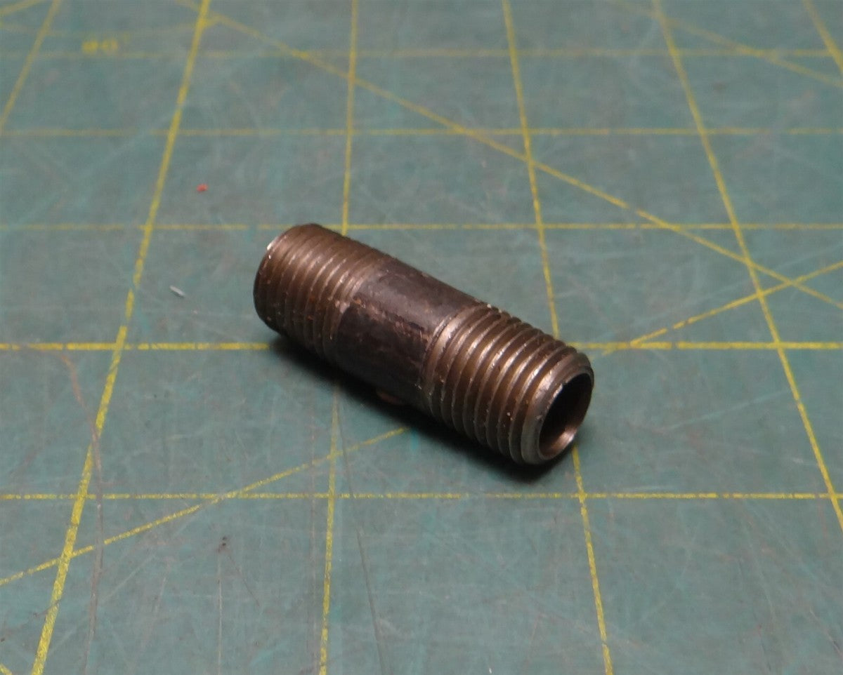 3/8" NPT x 1-1/2" Length Black Steel Pipe Nipple, Both Ends Threaded, Sch 40