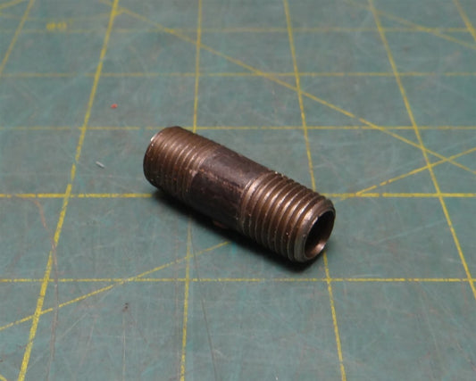 3/8" NPT x 1-1/2" Length Black Steel Pipe Nipple, Both Ends Threaded, Sch 40