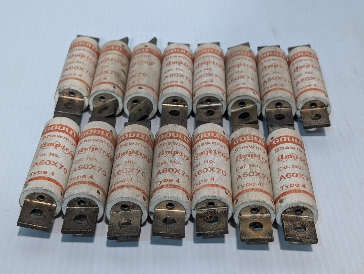 Lot of 15 Gould Shawmut A60X70 Fuses, 70A, 600VAC - Free Returns