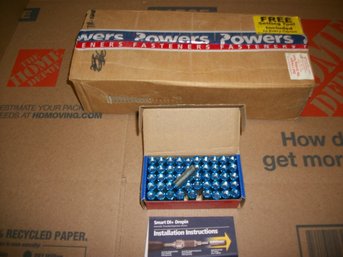 MASTER CASE OF 500 Powers Fasteners Smart DI+. Part #6306SD. 1-9/16”x3/8”x1/2”