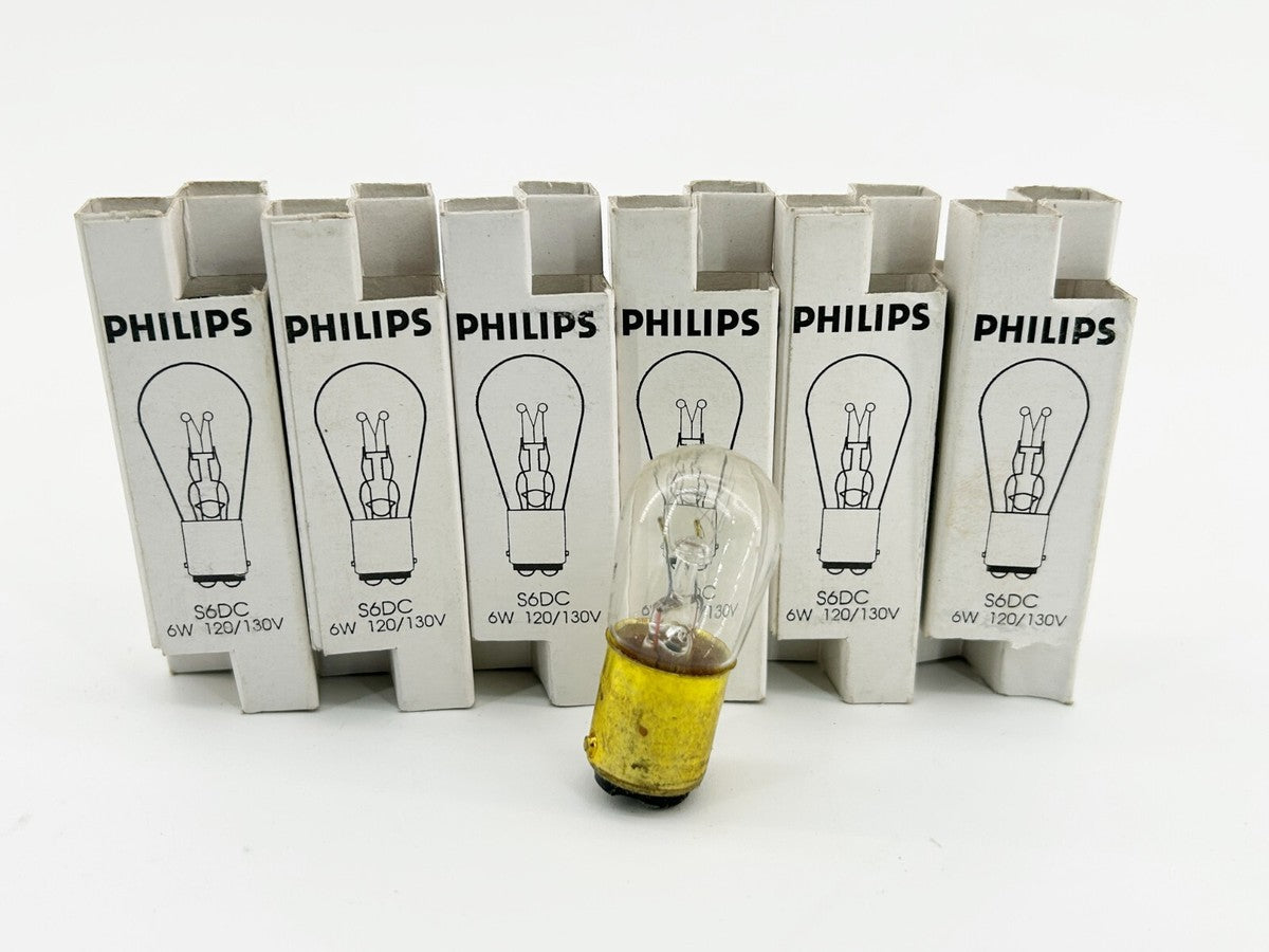 New Lot of 6 Philips S6DC Miniature Indicator Bulb 6W 120/130V