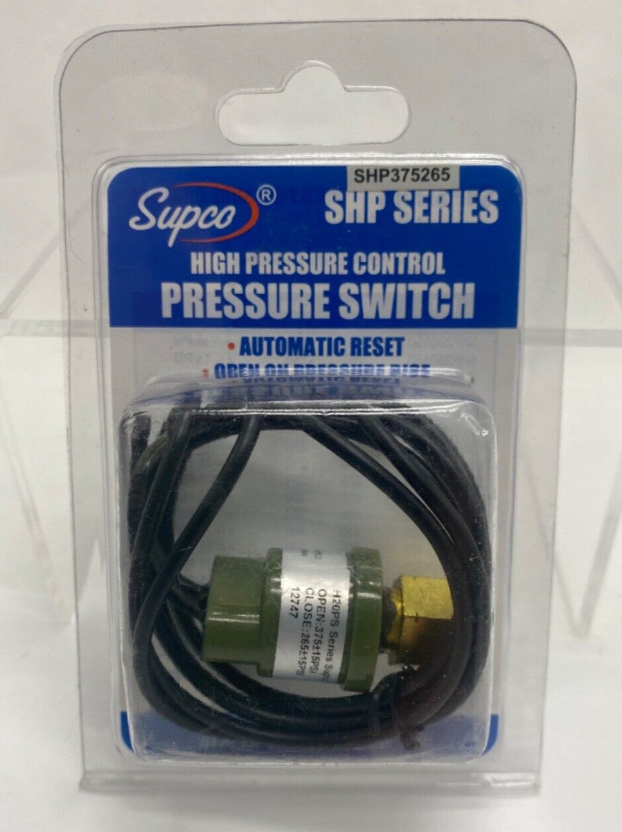 Supco SHP Series SHP375265, pressure switch 375 psi open/265 psi close, 1/4” fem