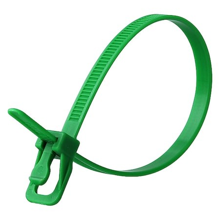 Retyz Evt-S14gn-Ha Cable Tie, 14 In L, 4.33 In Max Bundle Dia., Green, Nylon