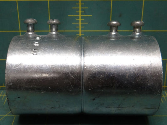 2" Steel EMT Set Screw Coupling EMT Conduit Fitting, Zinc Plated Steel
