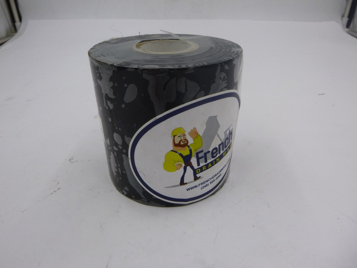 108' French Drain Man 200 Year Black PVC Tape 4" x 108'
