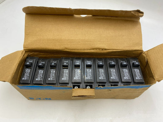 10Pc Lot Eaton BR120 Circuit Breaker 1P 20A 120/240V 1PH BR Black 1 Pole 20 Amp