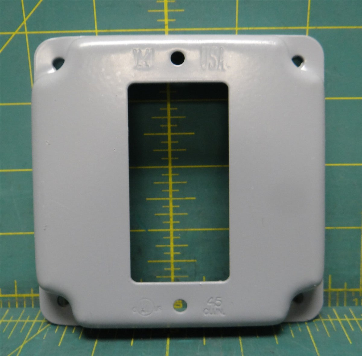 Mulberry 11432 1/2" Raised Powder Coated Steel Receptacle Square Box Cover Grey