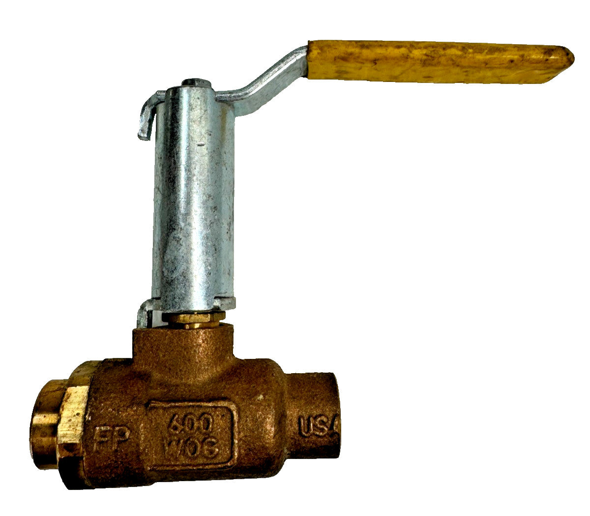 Apollo 3/4" Bronze Full Port Ball Valve 600-CWP Solder End, Stem Extension Lever