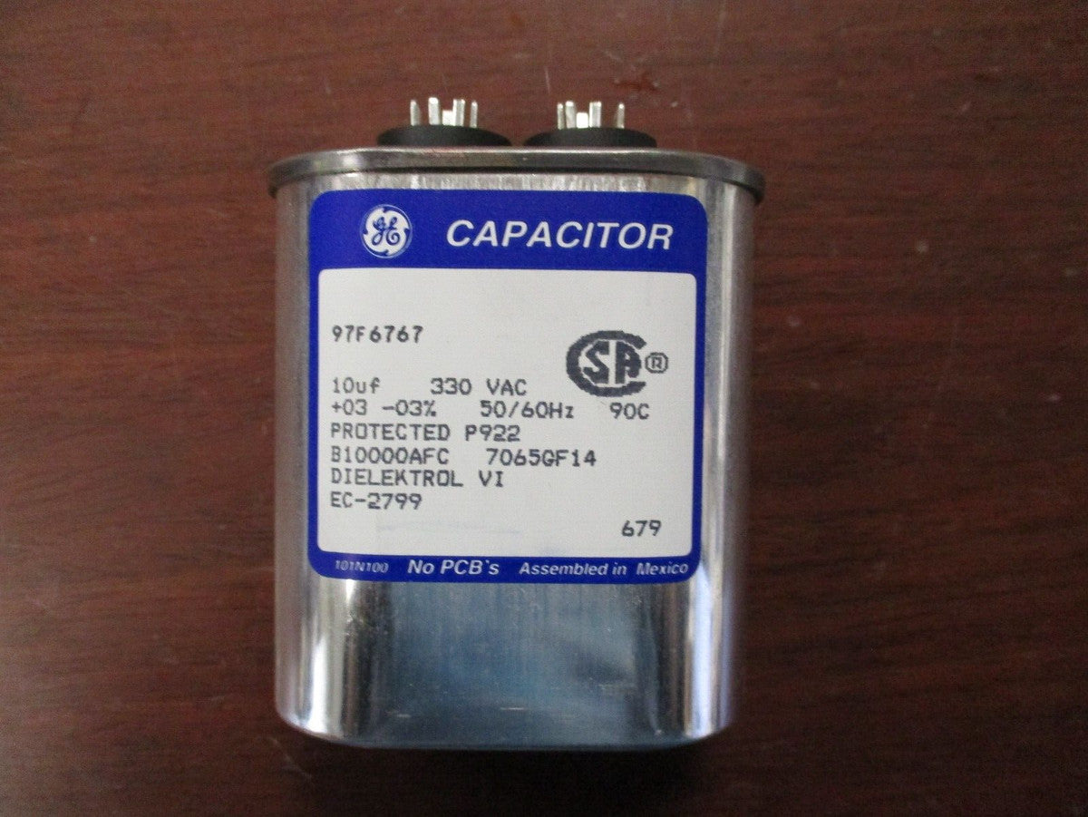 General Electric 97F6767 Oval Capacitor (10uF, 330VAC, 50/60Hz) "NEW"