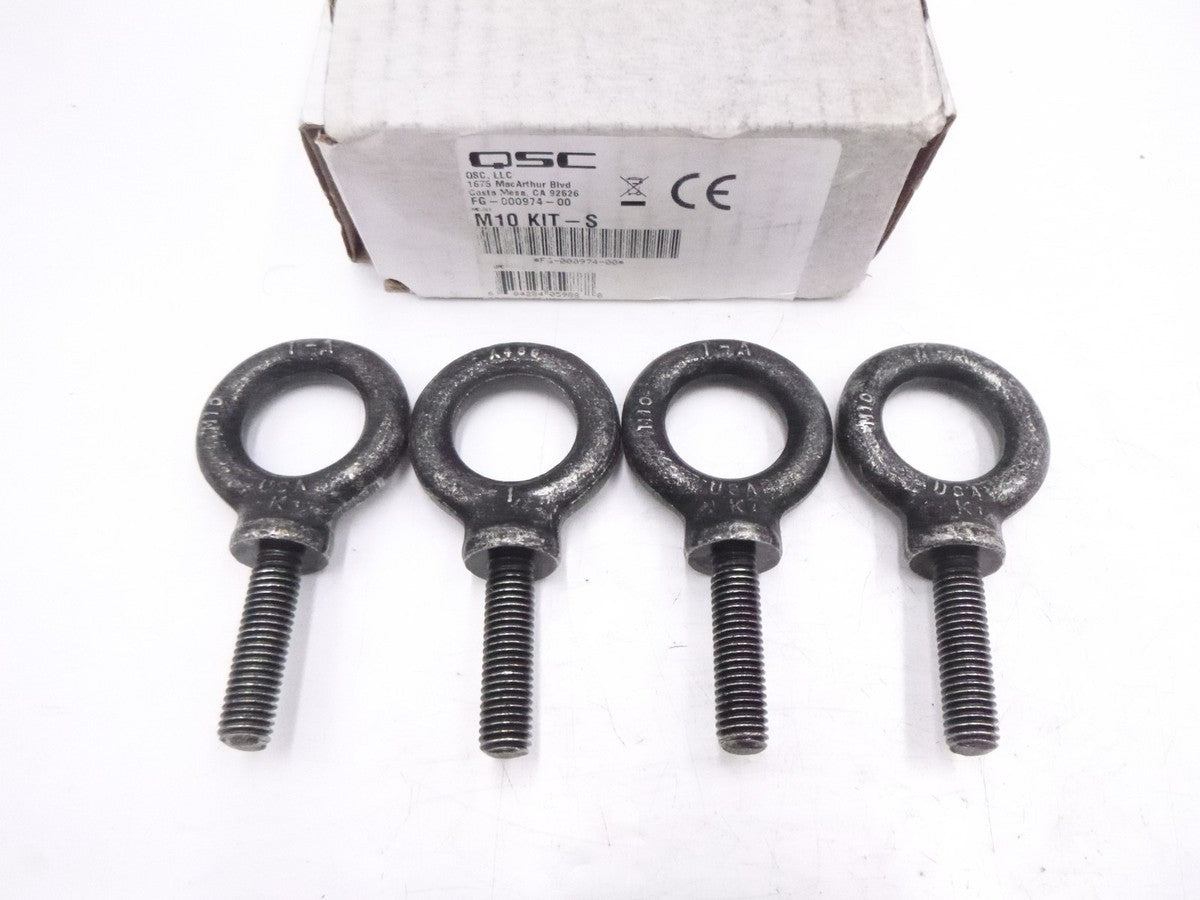 4 Pack QSC M10 KIT-S Steel Eyebolt Kit for Suspending Subwoofers M10x1.5