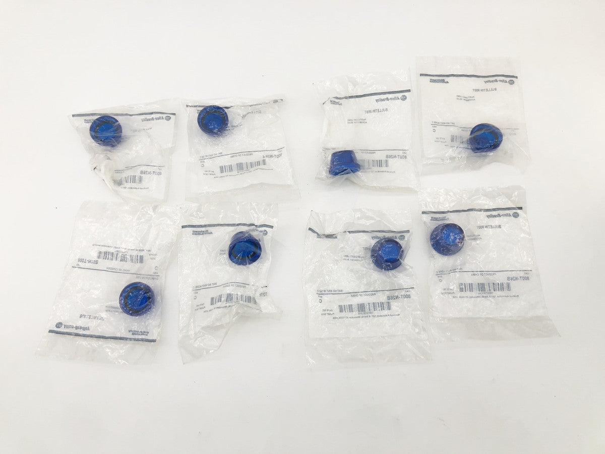 Lot of 8 New Allen-Bradley 800T-N26B Ser. C Blue Pilot Light Lens Accessories