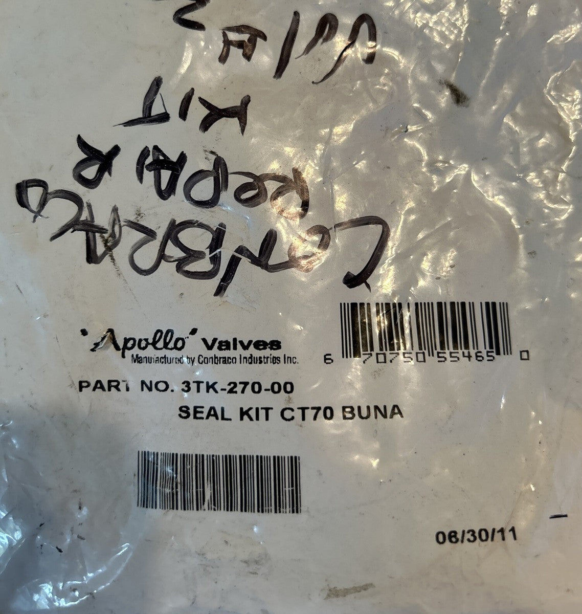 NEW APOLLO VALVES 3TK-270-00 Seal Kit CT70 BUNO O-Ring.    B5
