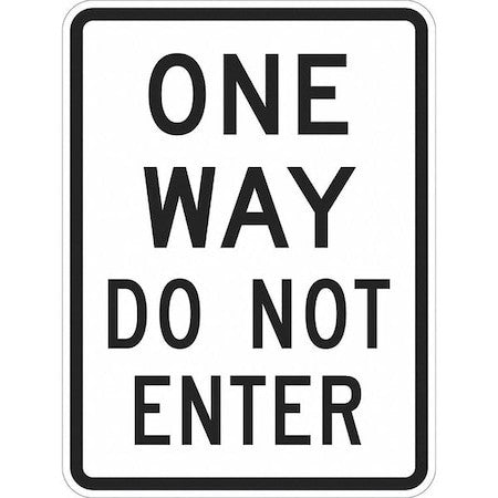 Lyle T1-1017-Dg_12X18 One Way Traffic Sign, 18 In H, 12 In W, Aluminum,