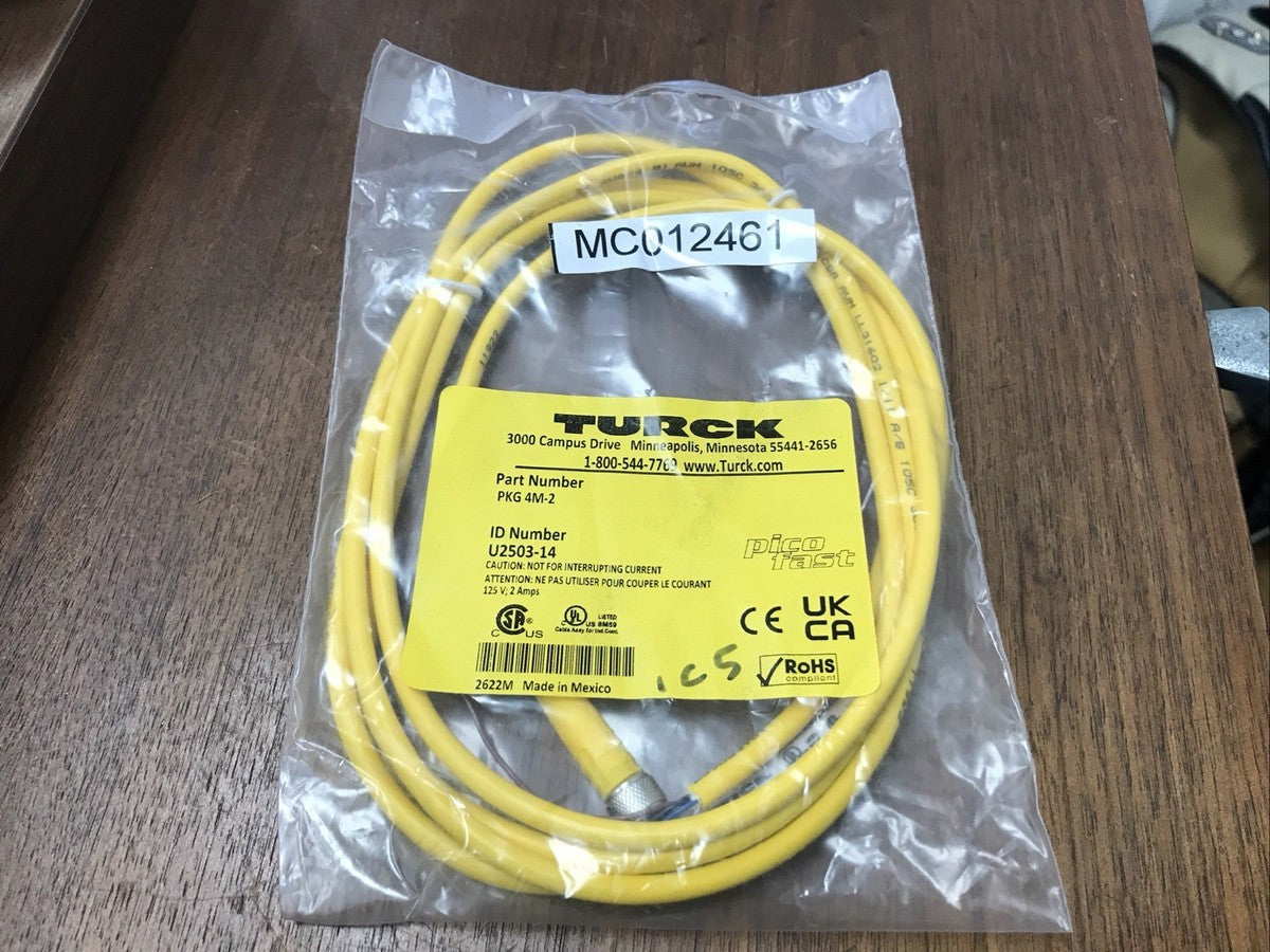 NEW TURCK PKG 4M-2 CORDSET ID NUMBER: U2503-14 Pico Fast 125V 2 Amps 2622M