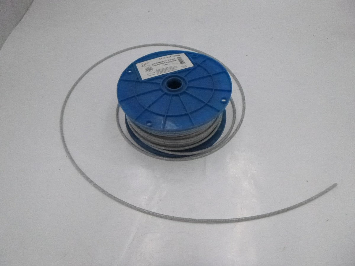 250' Fehr Hot Dip Galvanized Steel Cable 1/8" 7X7 Clear PVC Coating
