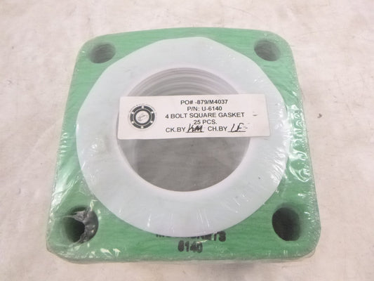 25 Pack Pelican 4-Bolt Square Gaskets U-6140 Synthetic Fiber