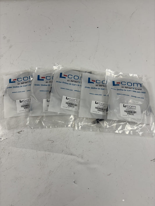 5 Pack Infinite L-Com 5'L 26AWG PVC Cat5e RJ45 Gray Jacket Ethernet Cables
