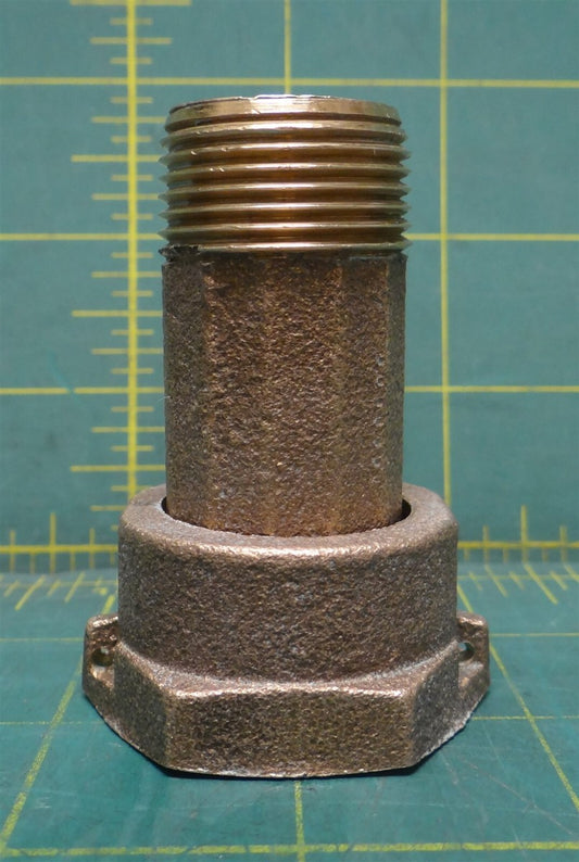 3/4" Male NPT x NPSM Water Meter Coupling Bronze House Piping Fitting 2-Piece