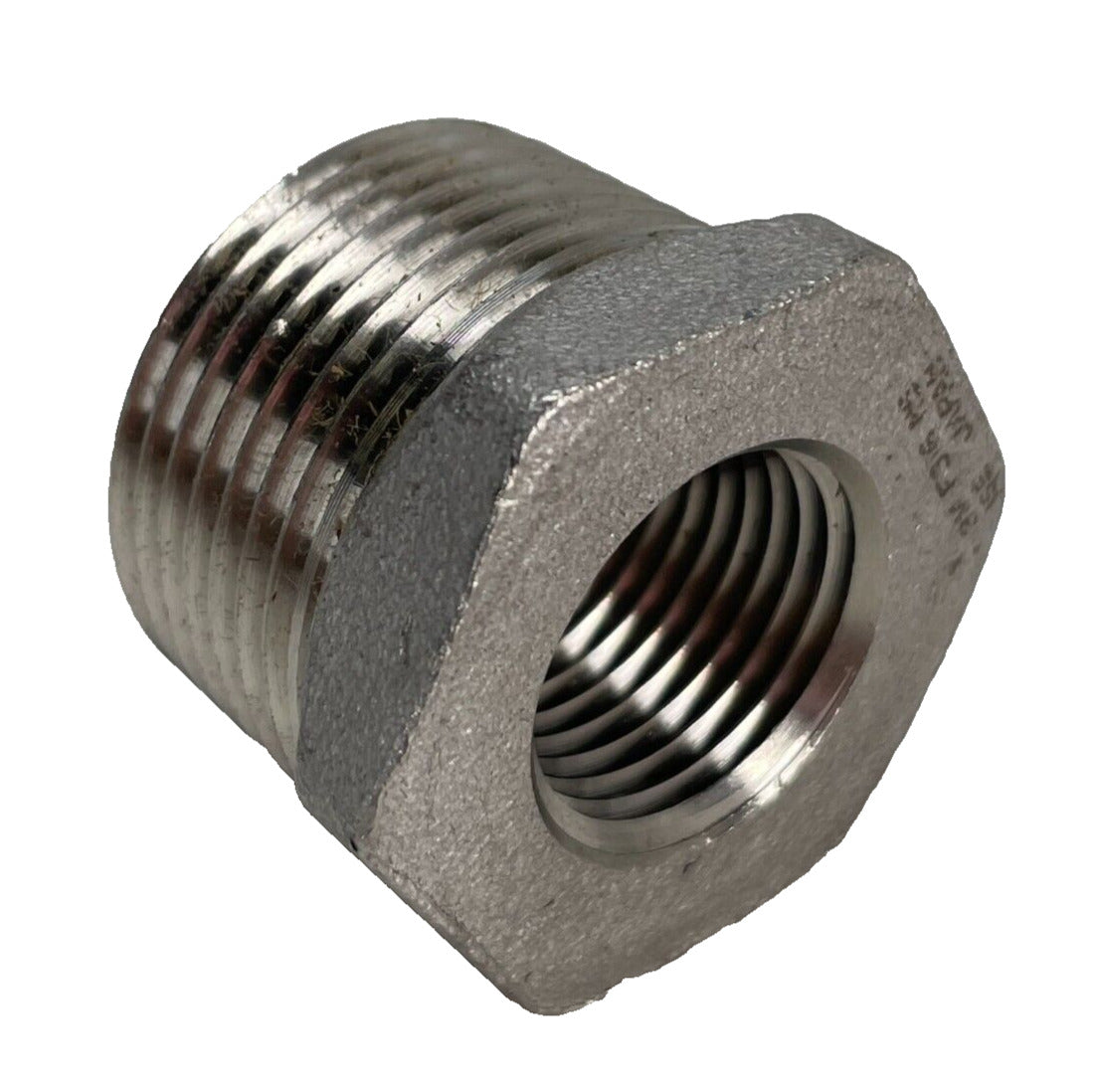 Hex Bushing 1" x 1/2" Class 3000 lb. Forged 316/316L Stainless Steel (Lot of 5)