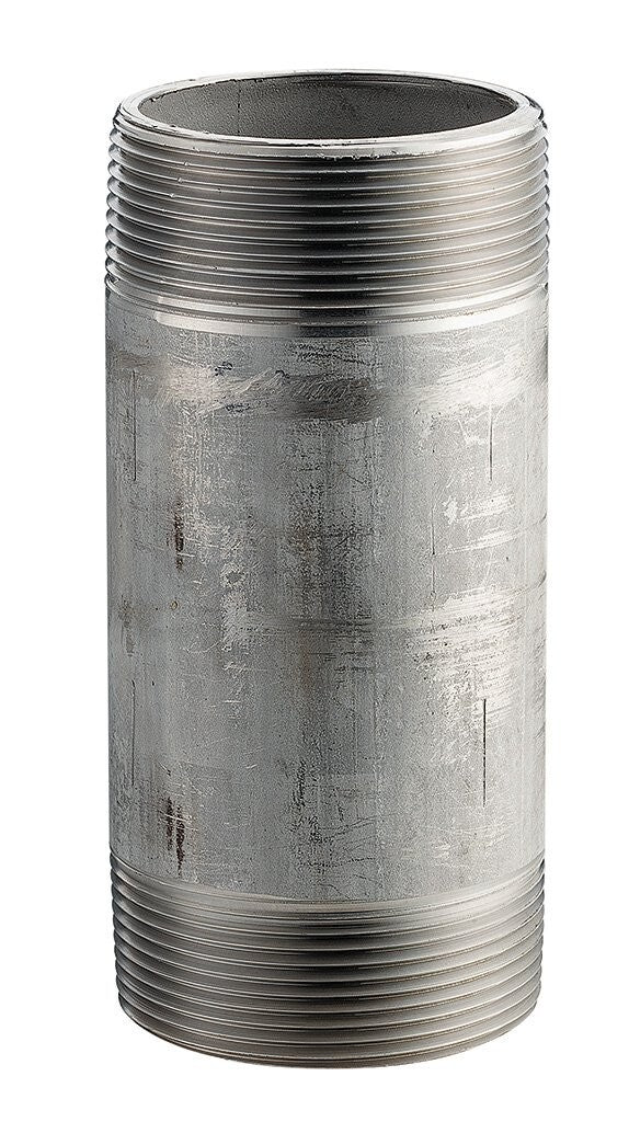 Pipe Nipple 2" Schedule 40 x 6" Long Thread Both End Fitting 304 Stainless Steel