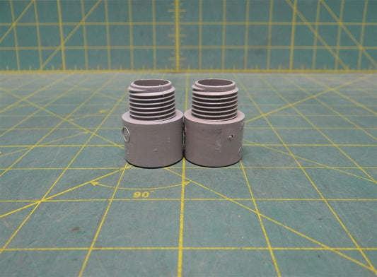 (2) 1/2" Gray PVC Male Terminal Adapter Fitting 16mm - Kraloy Brand TA05