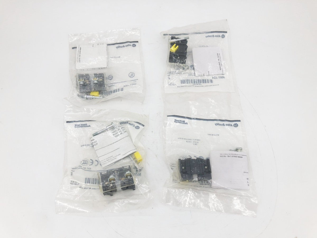 Lot of 4 New Allen-Bradley 800T-XD4 Ser. E Contact Shallow Blocks 1NCLB