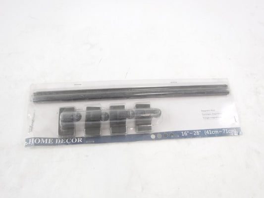 2 Pack Home Decor 16"-28"L Black Magnetic Curtain Rods TQMAGROD2-01-1628-BLACK