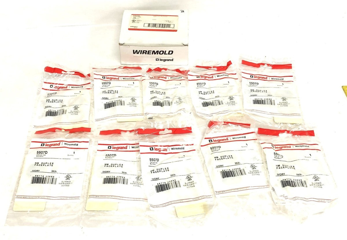 Legrand Wiremold Ivory NM Duplex Faceplate 5507D [Lot of 10] NOS