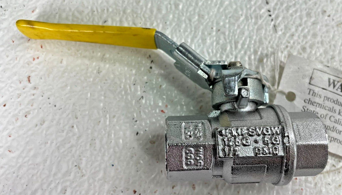 Plated Brass Ball Valve 1/2" NPT Threaded End 150-SWP / 600-WOG, Lever Operated