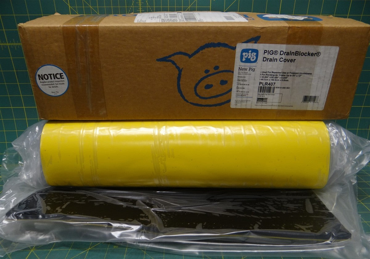 PIG DrainBlocker Drain Cover PLR407 Adhesive Rectanglar 18in L 60in W 0.335in H