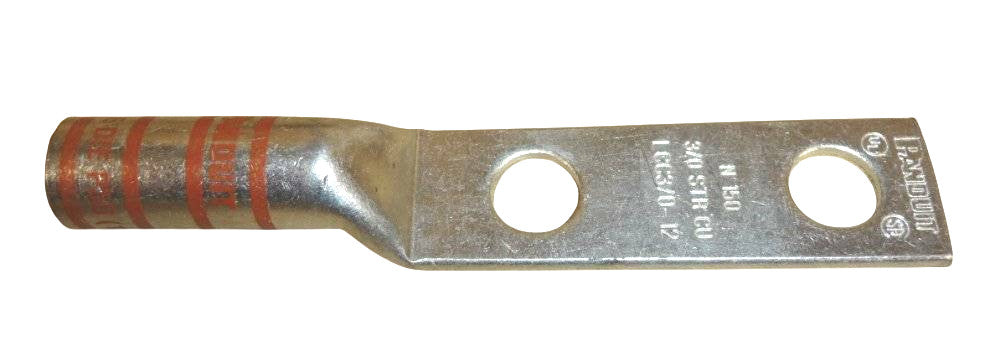 PANDUIT LCC3/0-12-X COPPER COMPRESSION LUG 3/0 WITH TWO 1/2" HOLES LOT OF 2