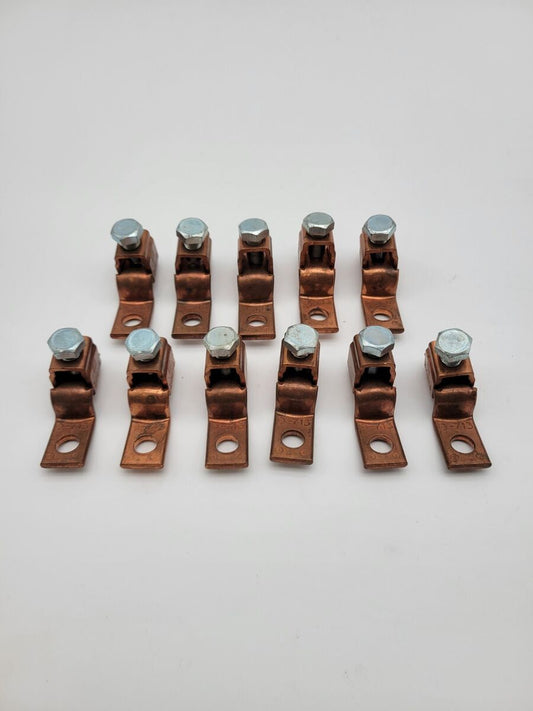 11 Piece Lot NSI Industries DE-713 Offset Copper Mechanical Lugs 3/0-4 AWG NOS
