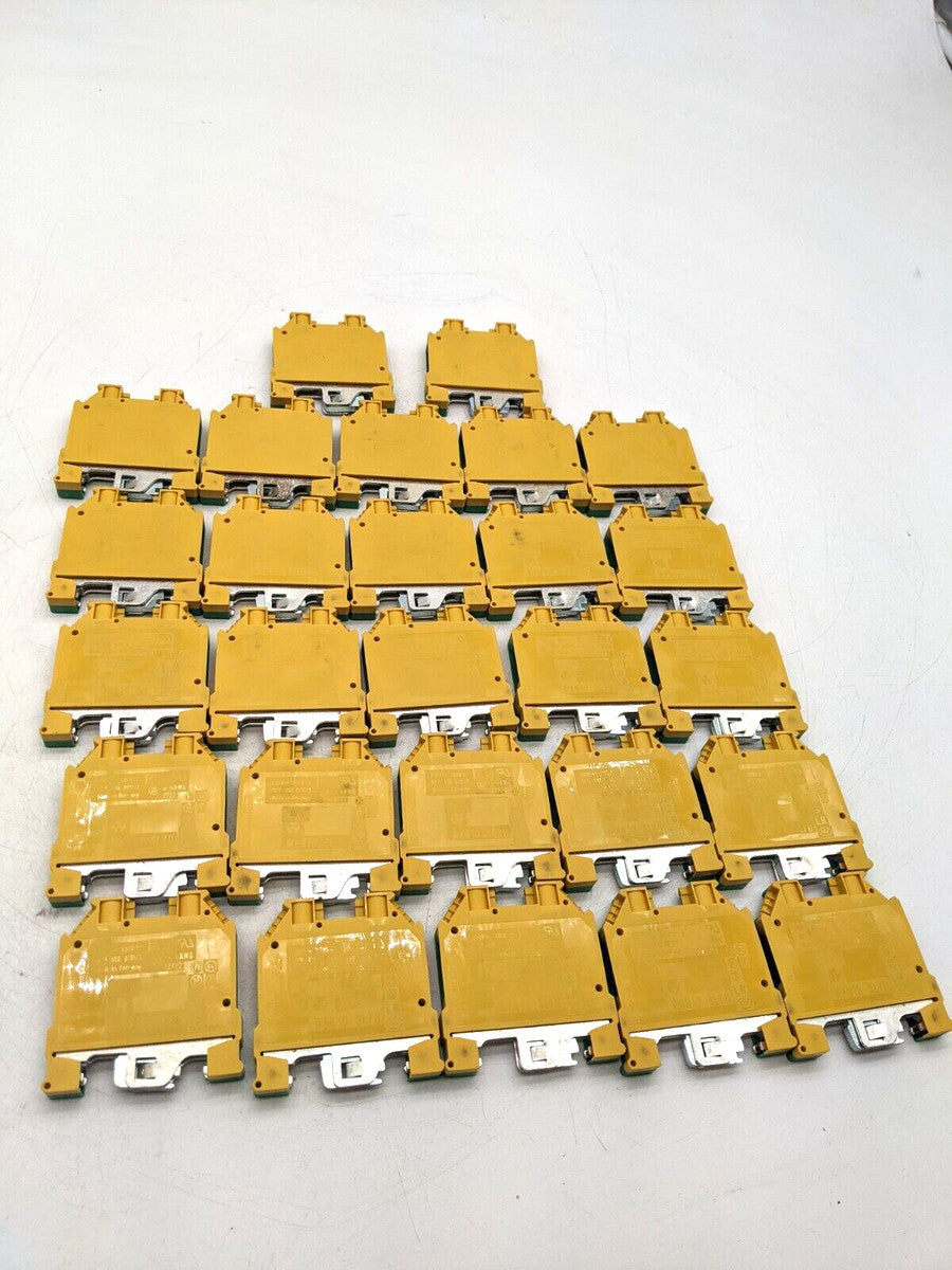27 Piece Set Wieland WKN10 SL/U Terminal Block 16-6 AWG Width 6mm - Green Yellow