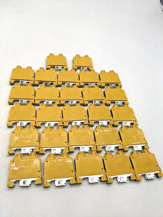 27 Piece Set Wieland WKN10 SL/U Terminal Block 16-6 AWG Width 6mm - Green Yellow
