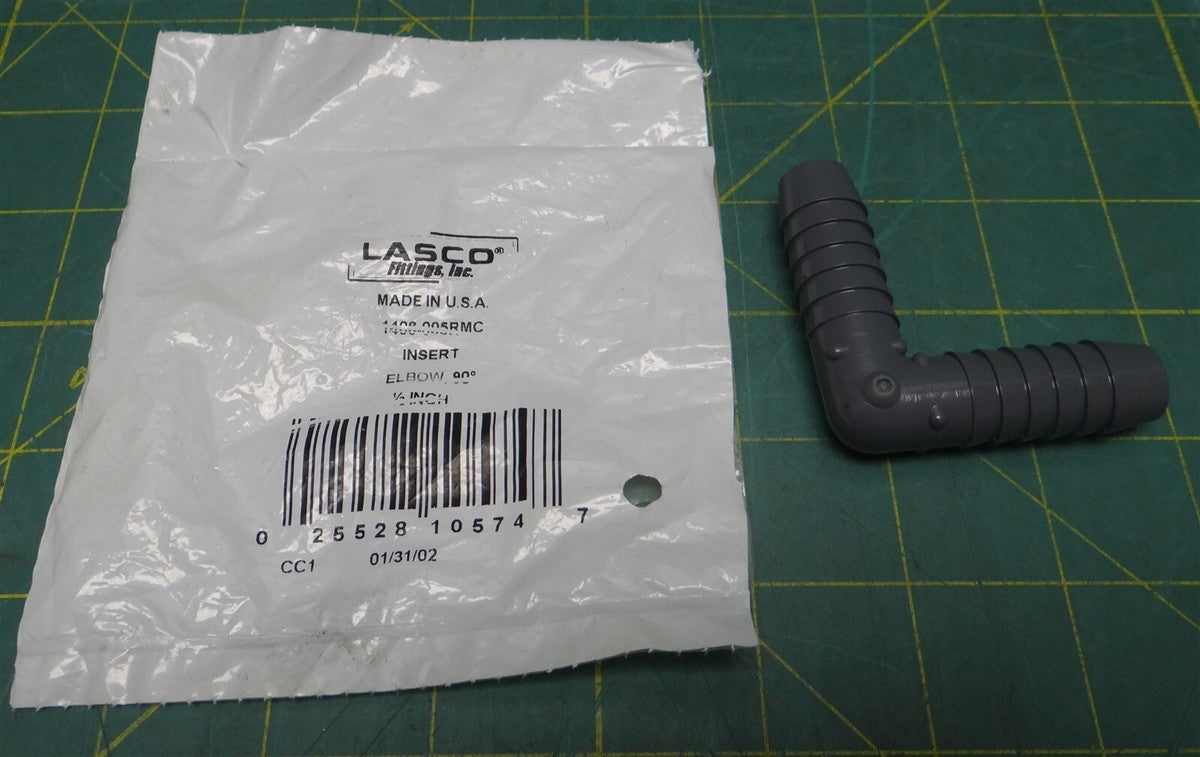Lasco 90 Degree Elbow Insert PVC Male To Male Insert 1406-005RMC 1/2"W 2.5" L/H