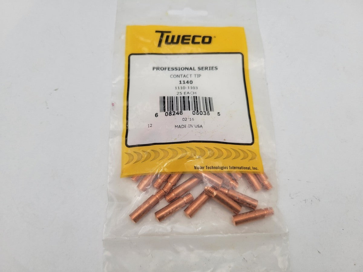 25PC Set Tweco 1110-1103 Professional Series Contact Tip 1140 09/15 NOS