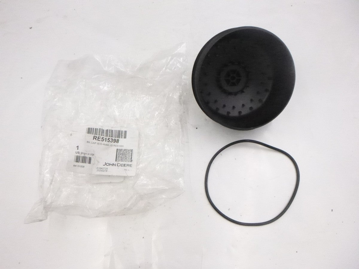 Genuine OEM John Deere Engine Oil Filter Cap RE515398 w/ O-Ring For 7R290 7R310