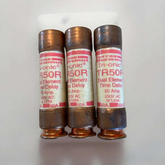 *QTY 3* Ferraz Shawmut Tri-Onic TR50R 50 Amp Fuse Class RK5 250 VAC.      FB