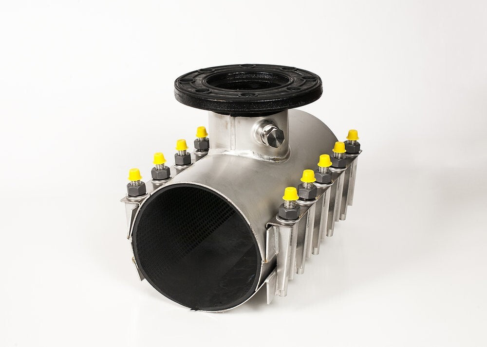 ROMAC SST Stainless Tapping Sleeve 12" (12.00-14.80 OD) x 12" ANSI Flange Outlet