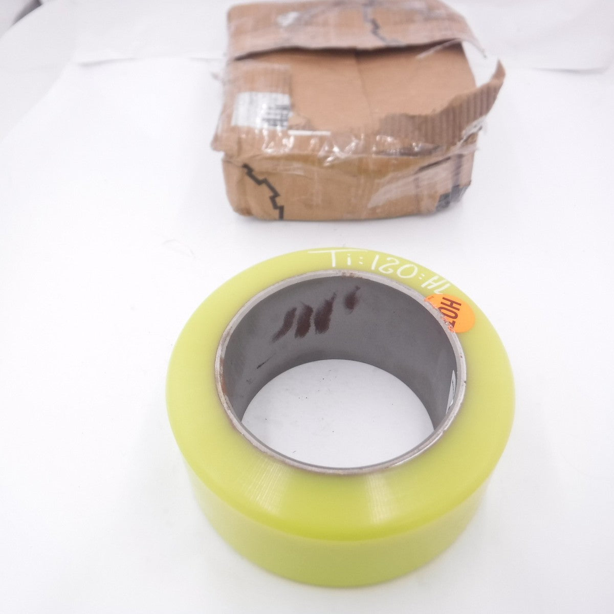 Genuine MagnaSource 12x5.5x8 Polyurethane Smooth Press on Tire Yellow