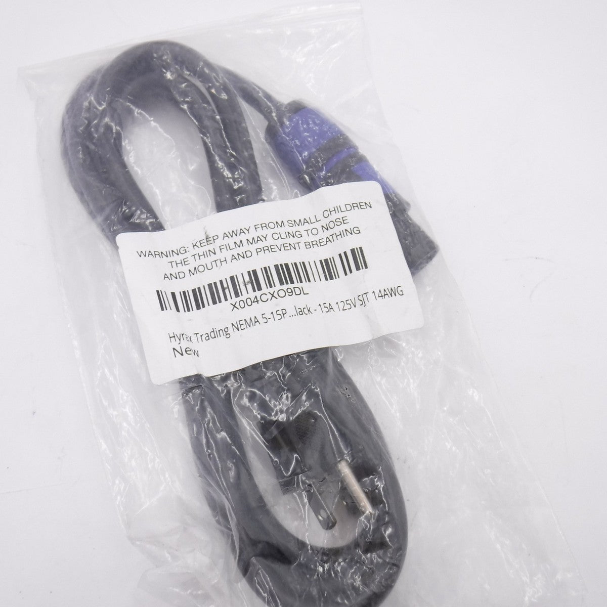 NEMA 5-15P Edison to Neutrik PowerCON Connector  10' Black  15A 125V SJT