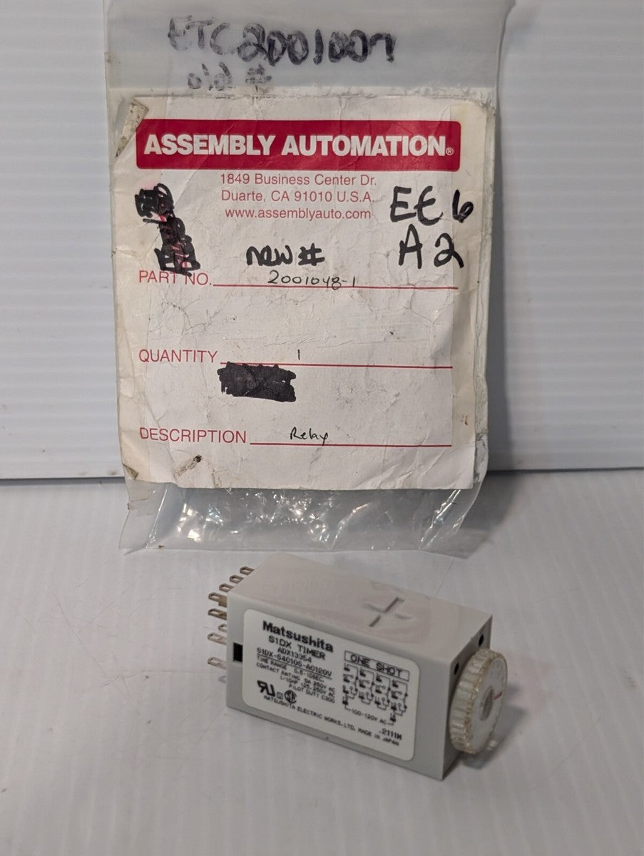 Matsushita ADX13354 S1DX Timer, S1DX-S4C10S-AC120V 0.5-10SEC 5A