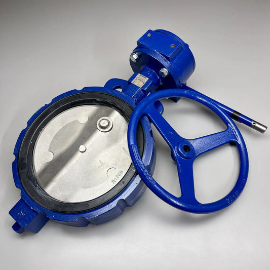 10" 250 psi WOG Wafer Style Butterfly Valve w/ Gear Operator | Stainless Disc